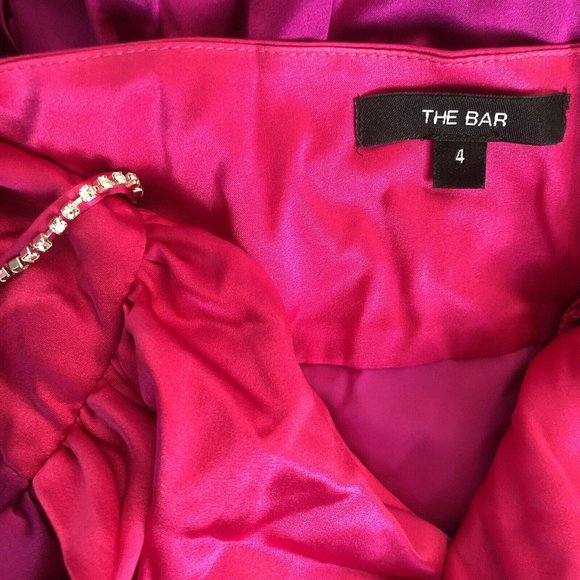 The Bar Silk Twist Dress Pink Purple Silk Mini - Picture 5 of 5